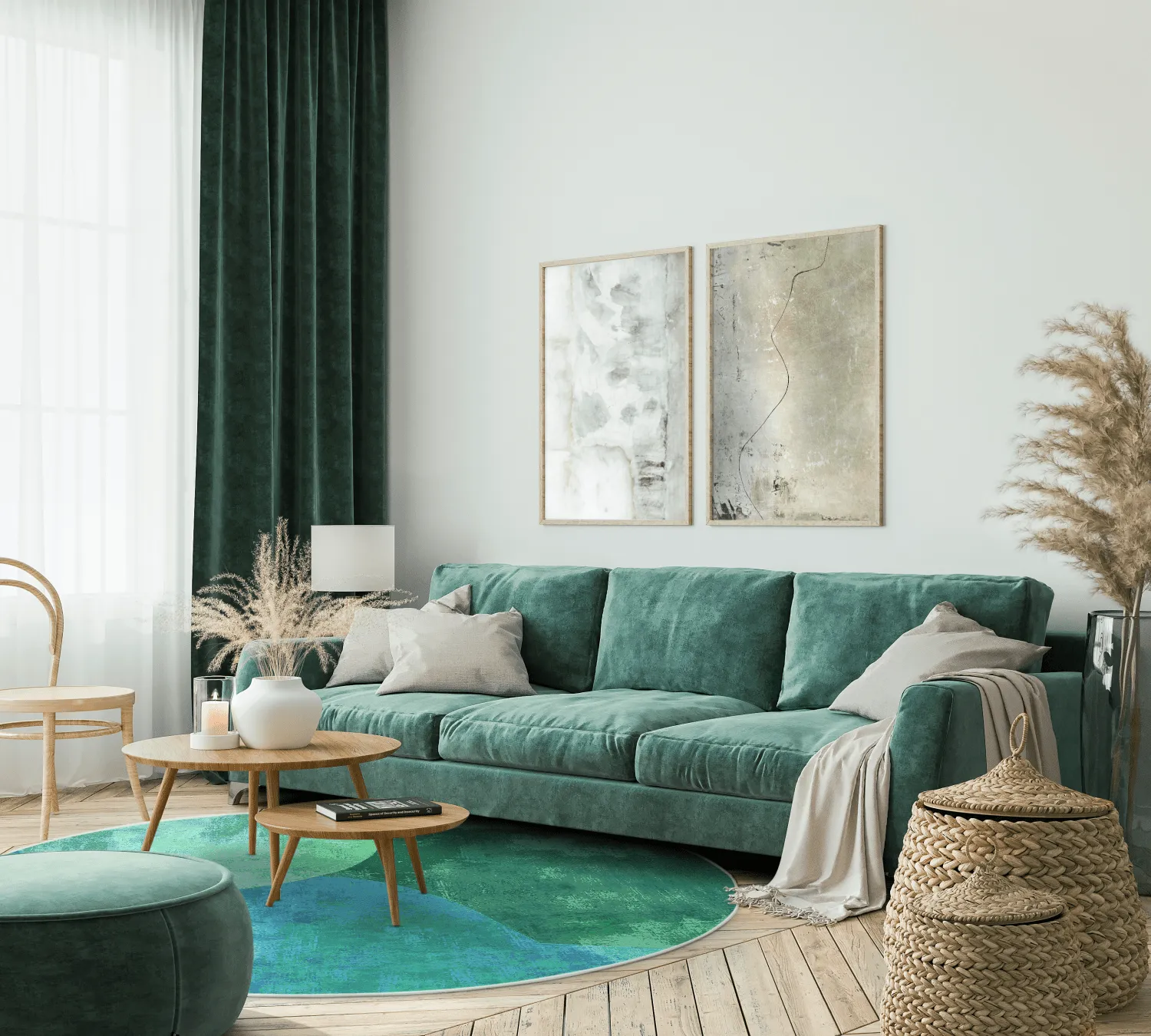 Rund Teppich - Lazio (grün)