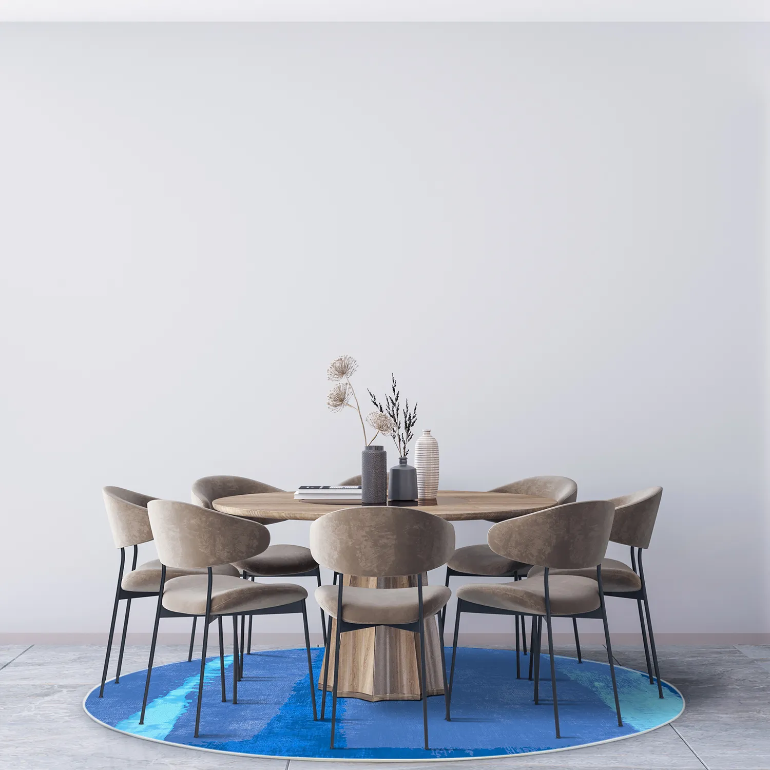 Rund Teppich - Asti (blau)