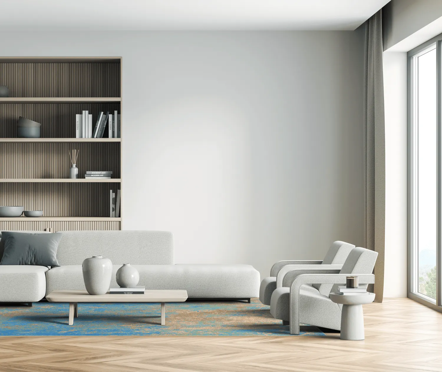 Tapis Wilton - Pavoa (bleu)