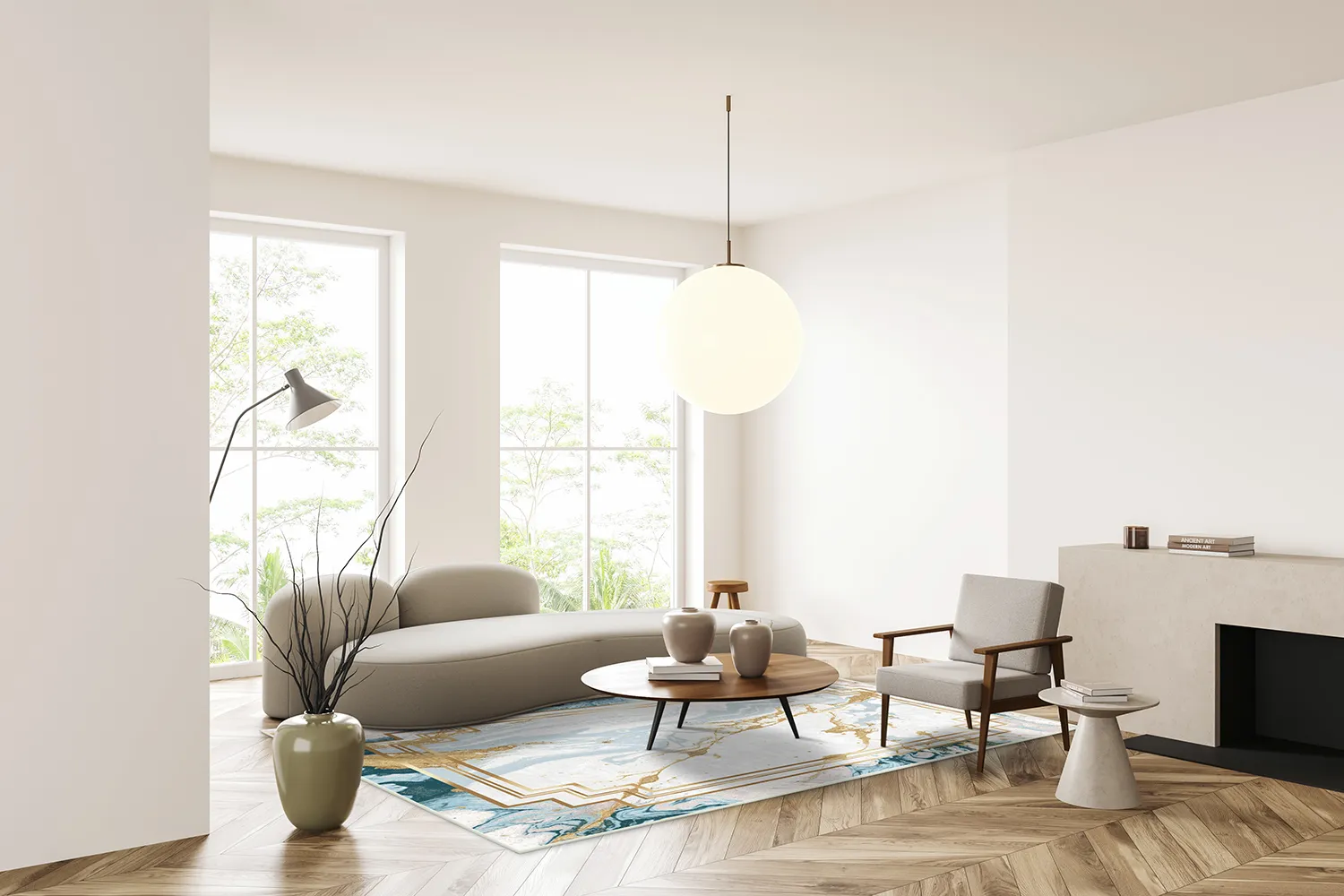 Tapis Wilton - Emery (bleu)