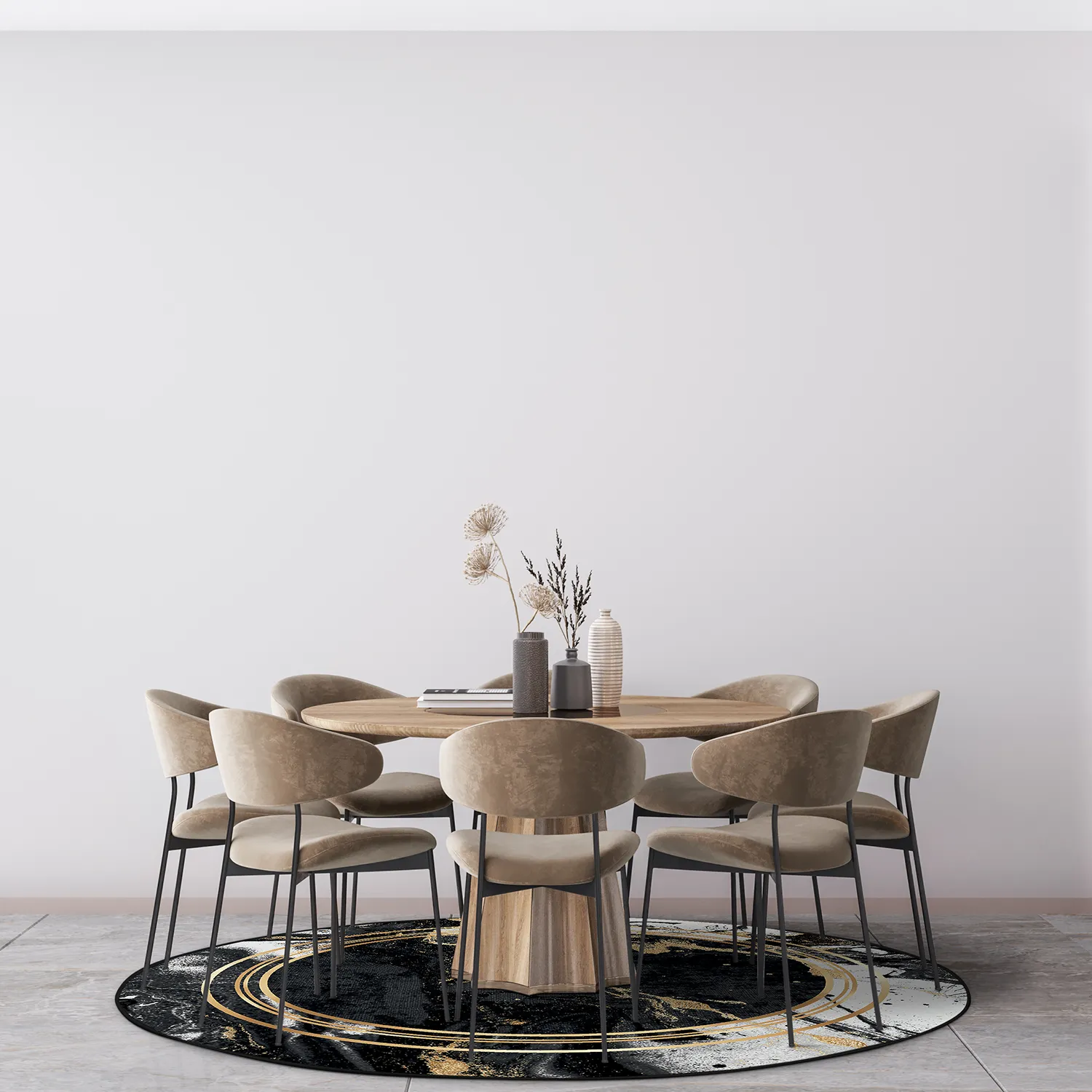 Tapis rond - Emery (noir)