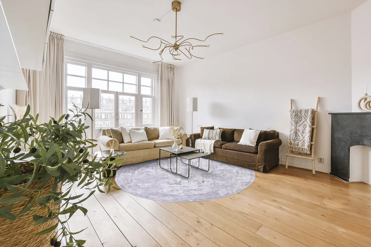 Rund Teppich - Gombalia (hellviolett)