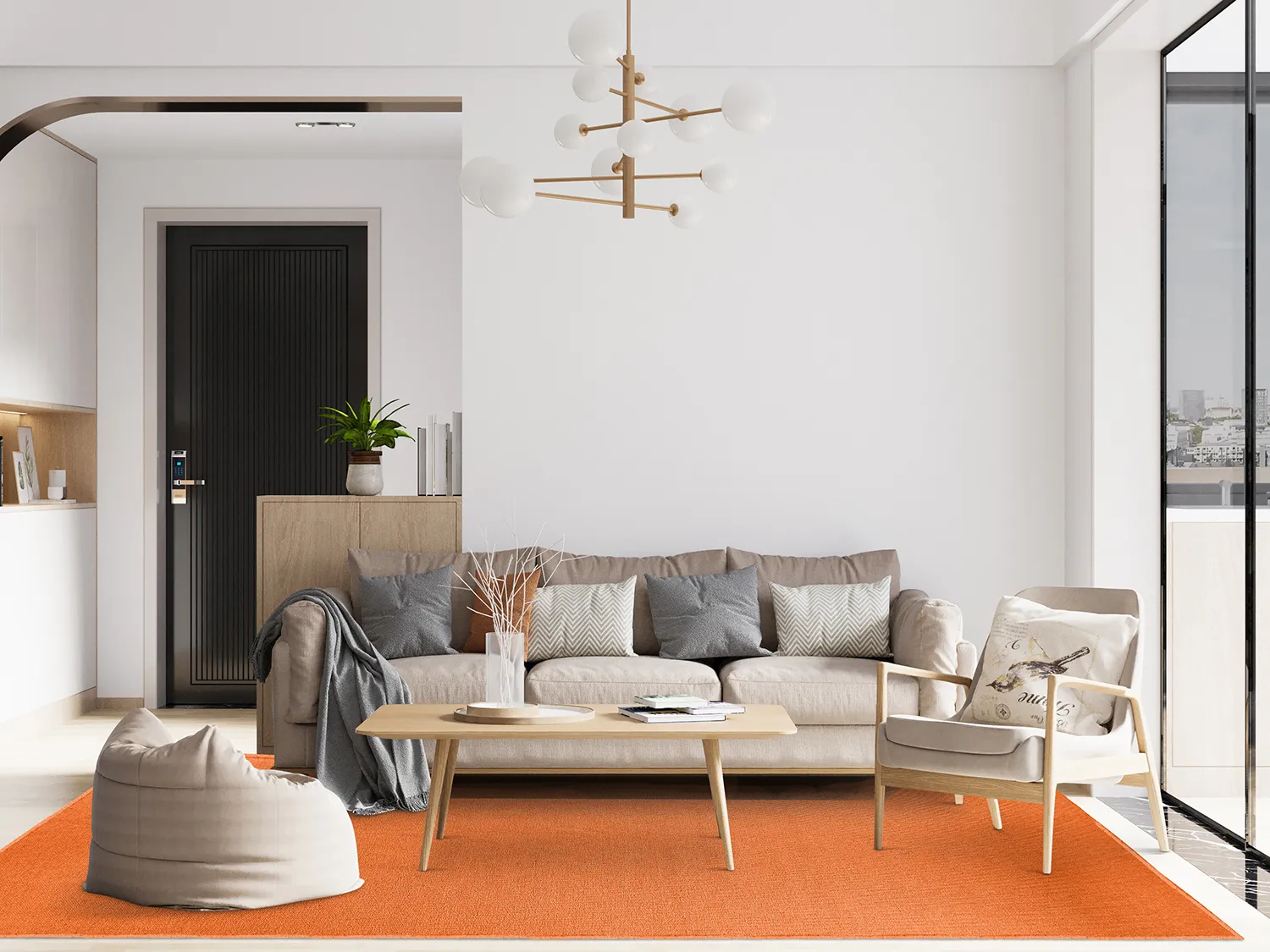 Tapis en laine - Hamilton (Orange Peel)