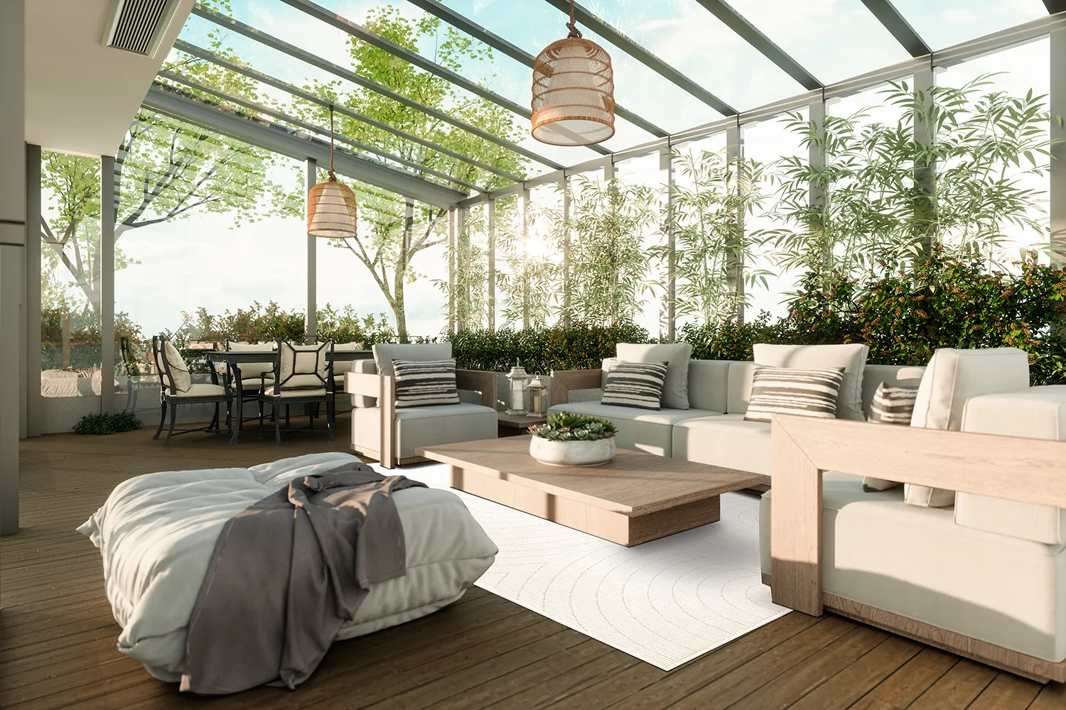 Tapis d’intérieur et d’extérieur - Hayden (blanc cassé)