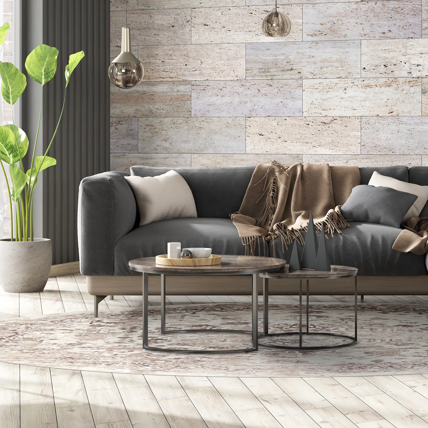 Tapis rond - Mateur (gris)