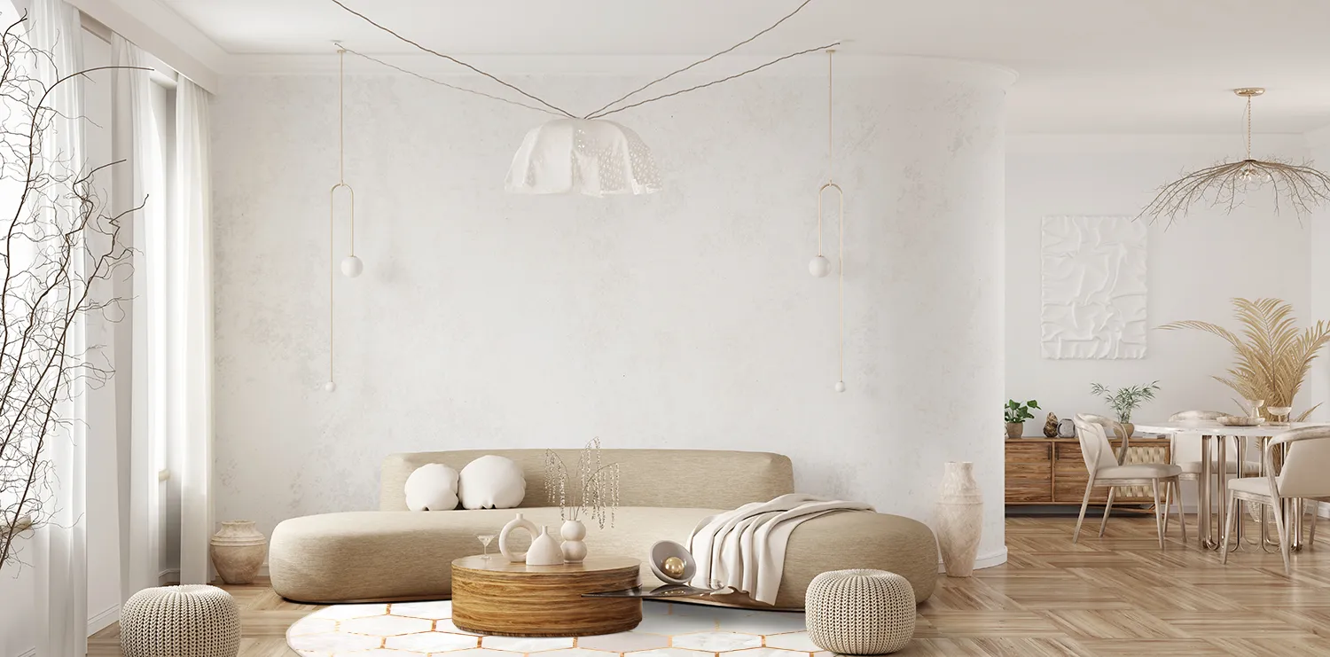 Rund Teppich - Morino (beige/weiß/gold)