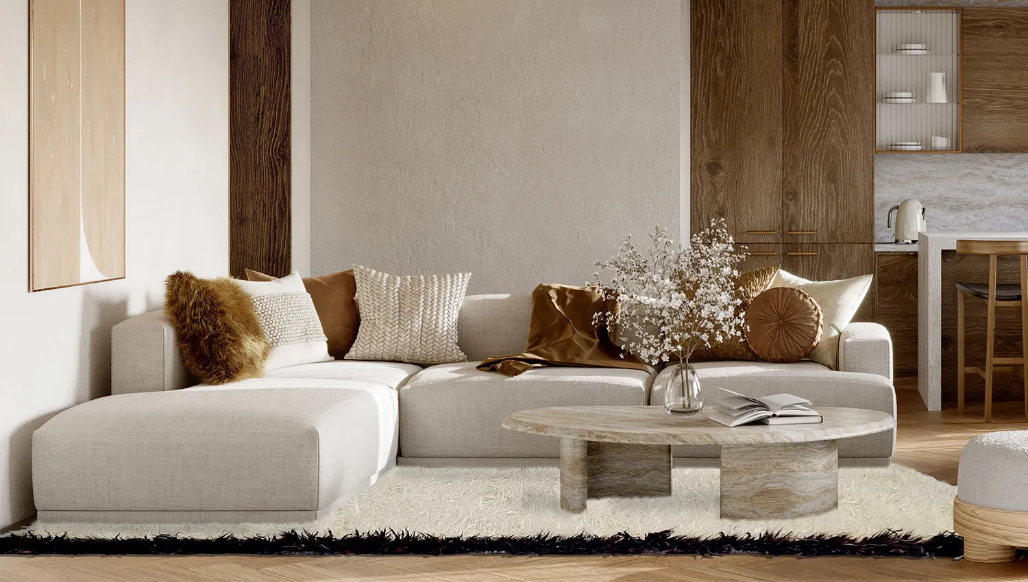 Wollteppich - Nova (weiß/schwarz)