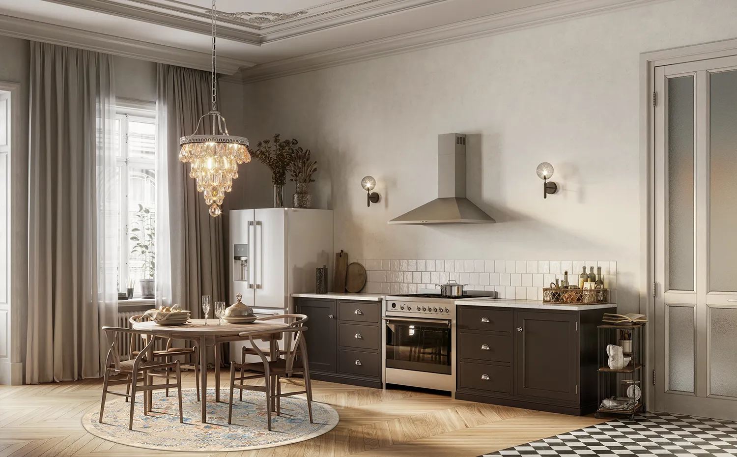 Runde Teppiche - Oakley (beige/blau)