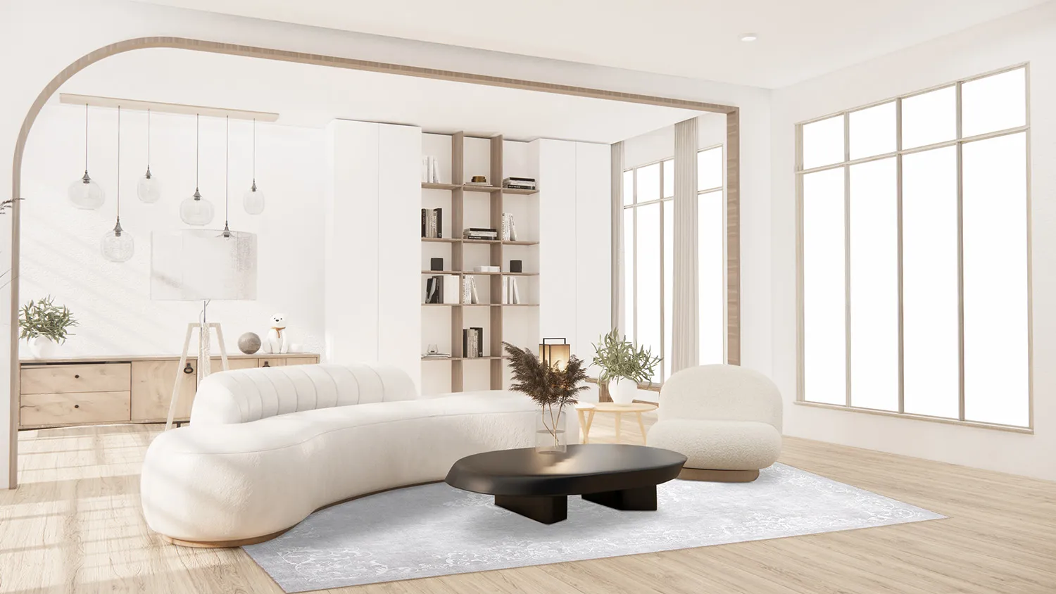 Tapis Wilton - Santi (gris clair/blanc)