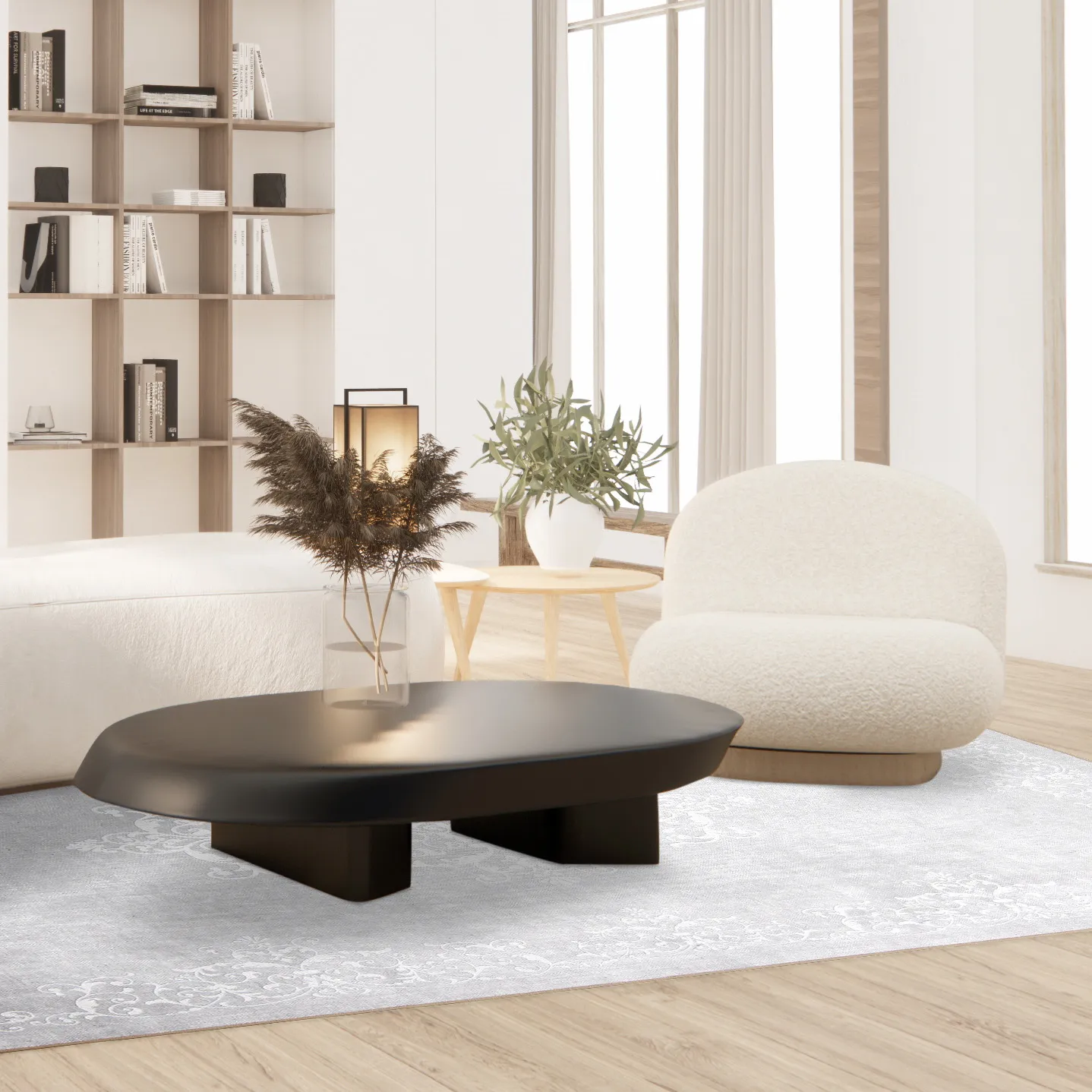 Tapis Wilton - Santi (gris clair/blanc)