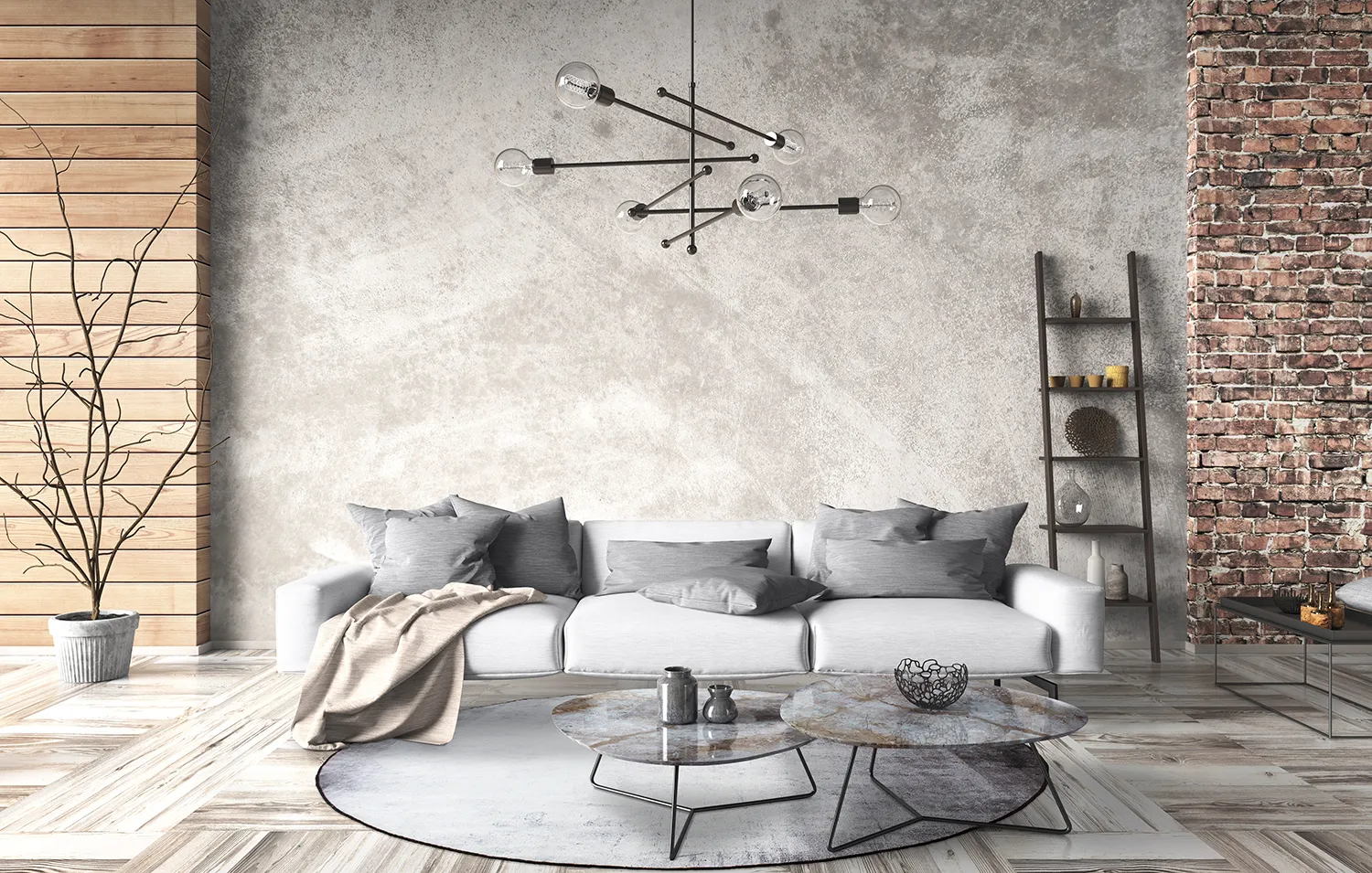 Tapis rond - Rosia (bleu/gris)