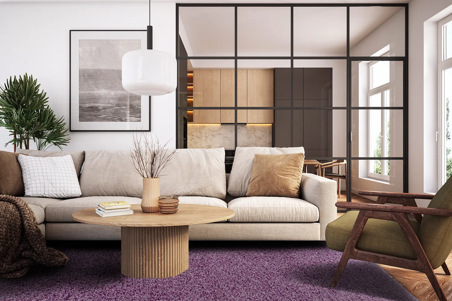 Tapis moelleux - Zoe (violet)