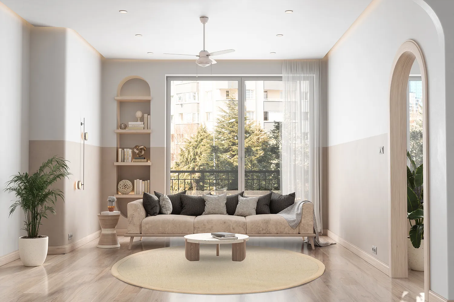 Tapis rond (sisal) - Agave (taupe)