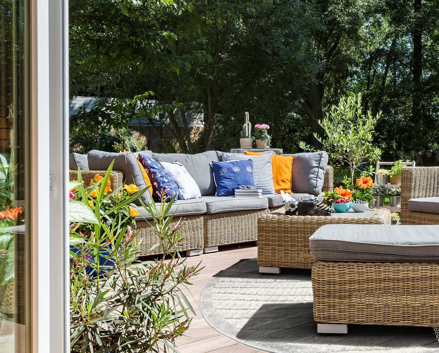 Runde Teppiche - Indoor/Outdoor Kendall (cream/grau)