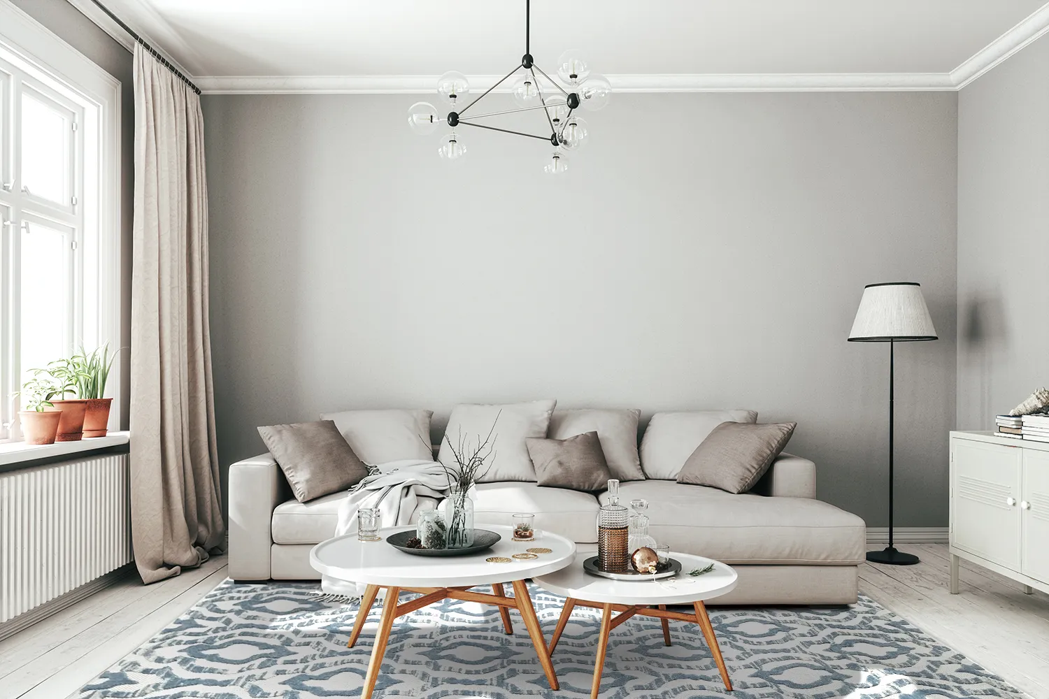 Shaggy Intérieur-Extérieur - Trenton (blanc/bleu)