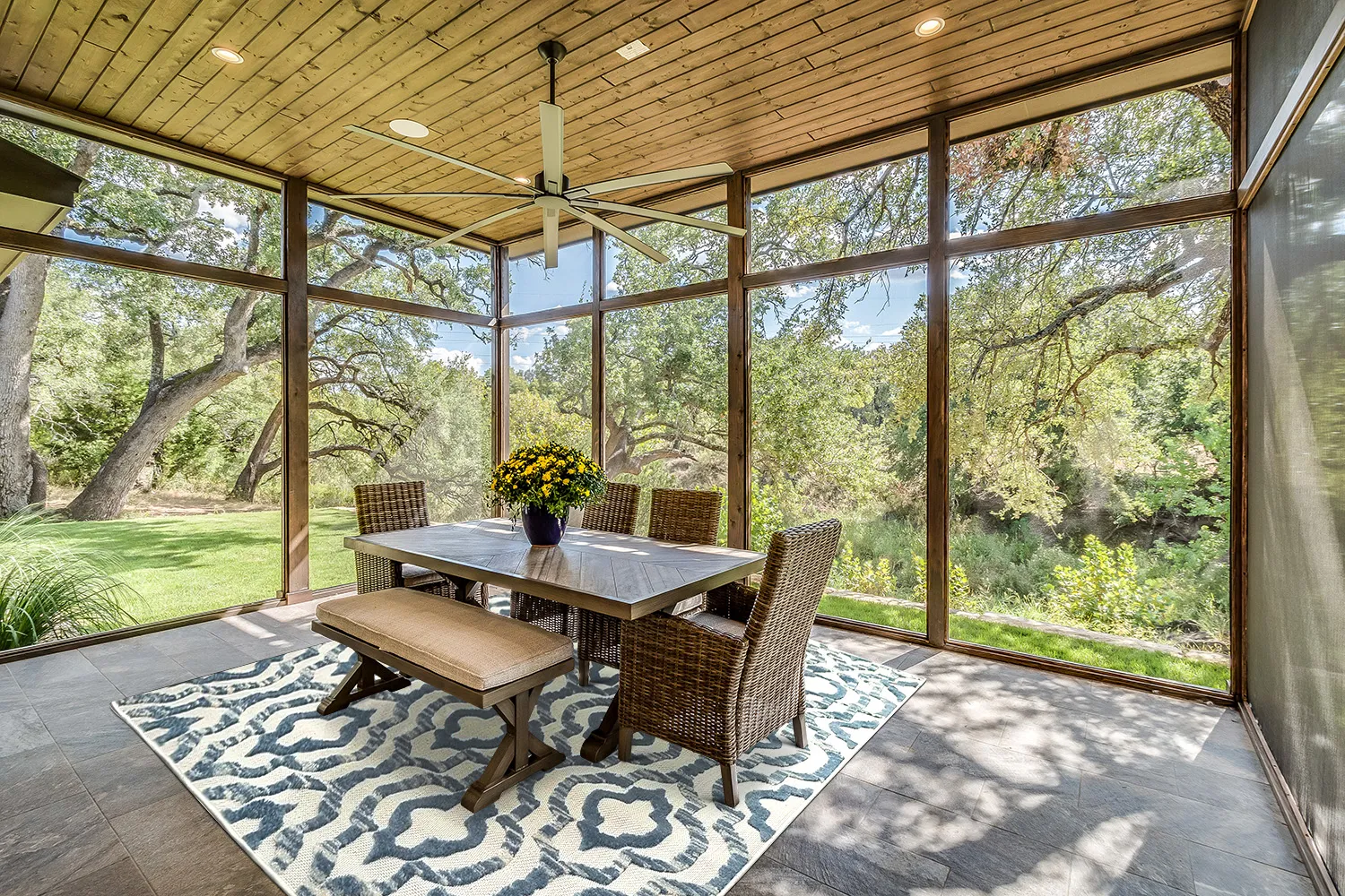 Shaggy Intérieur-Extérieur - Trenton (blanc/bleu)