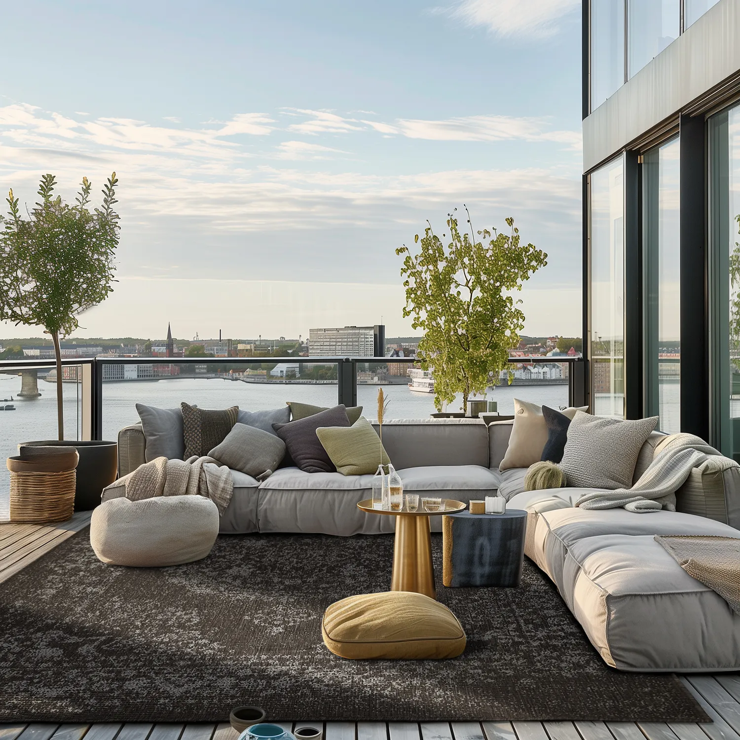 Teppich für innen und außen - Ellstin (schwarz)