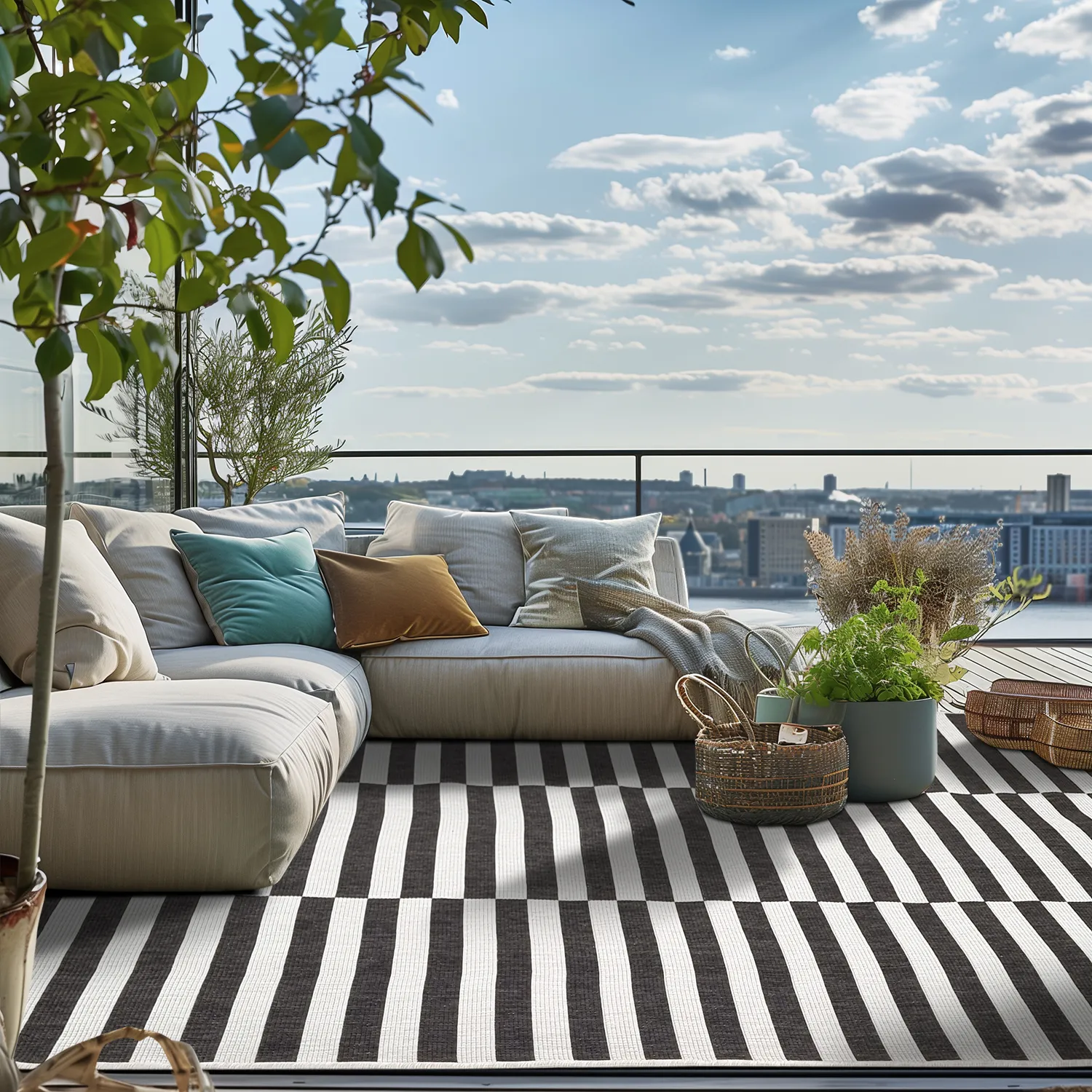 Teppich für innen und außen - Roscoe (schwarz)