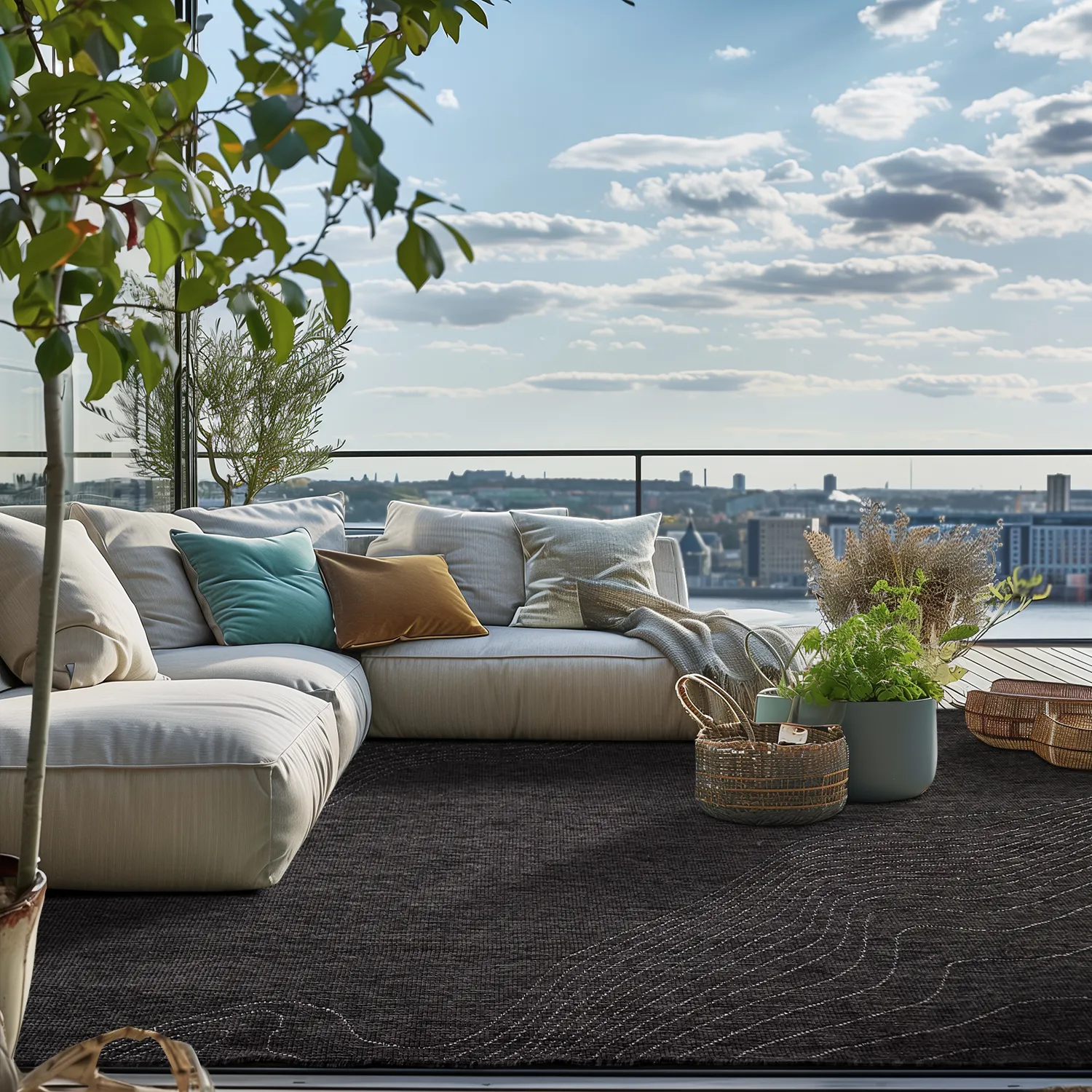 Teppich für innen und außen - Zelmare (schwarz)