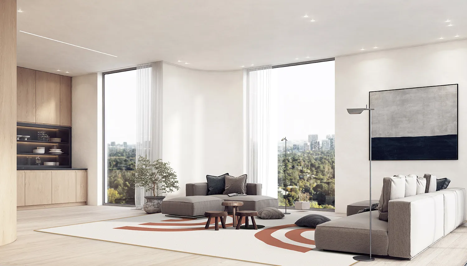 Wilton-Teppich - Vannes (beige/schwarz/orange)