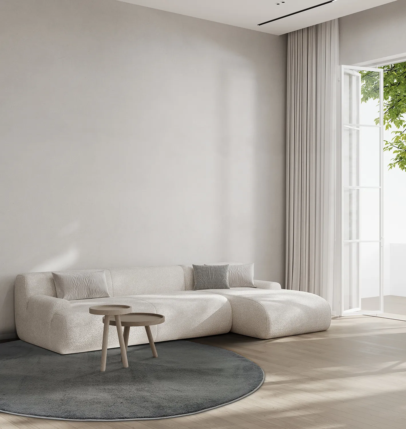 Rund Teppich - Vevila (dunkelgrau)