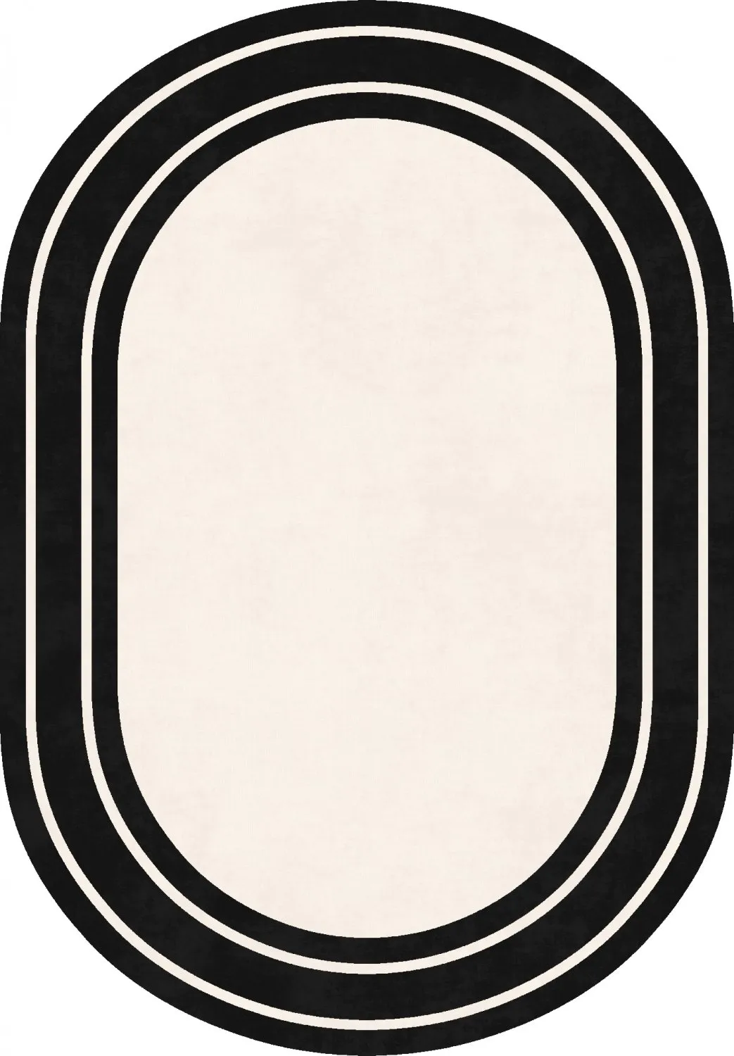 Ovaler Teppich - Josie (schwarz)