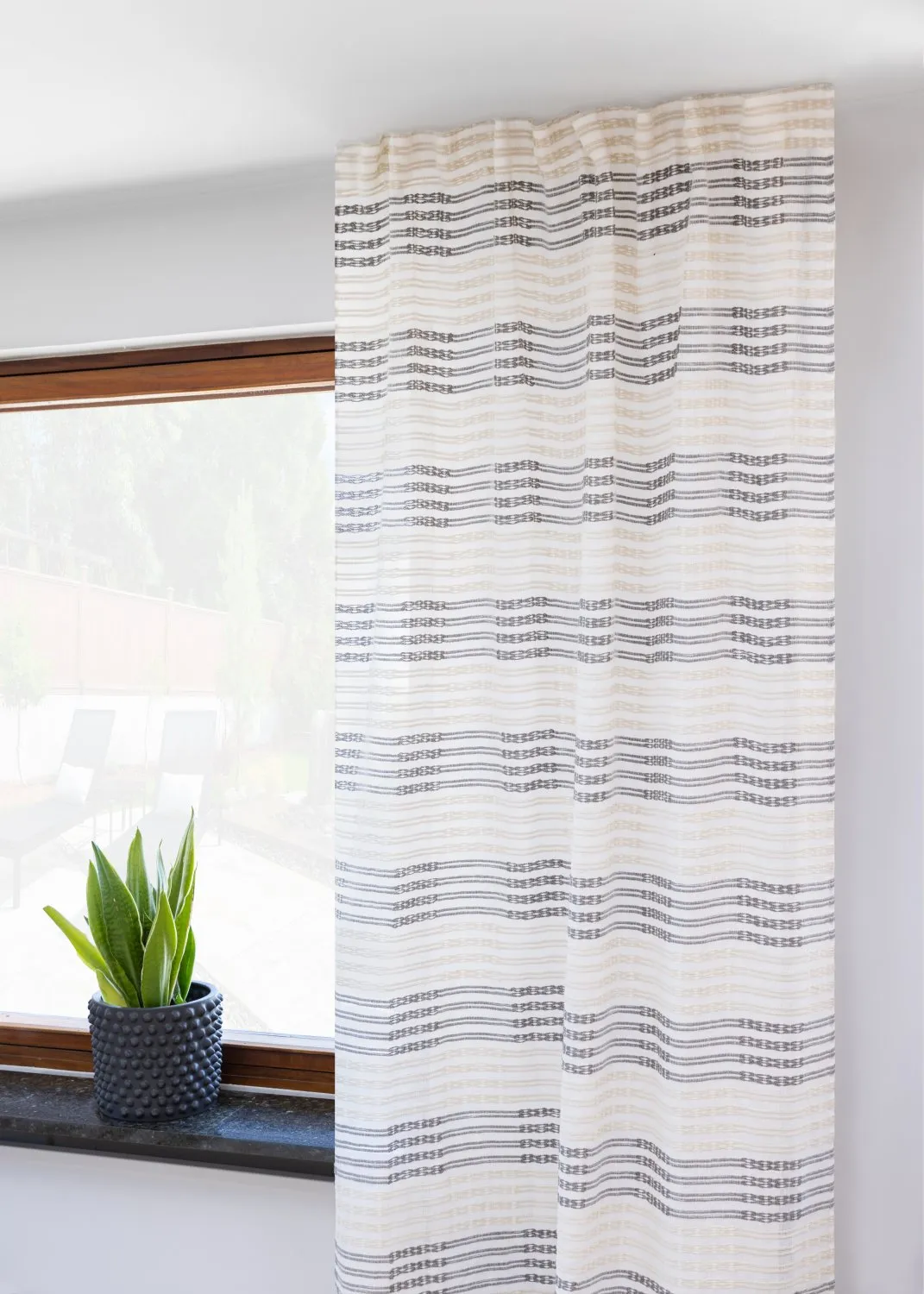 Rideaux - Rideau en lin Julie (blanc/beige)
