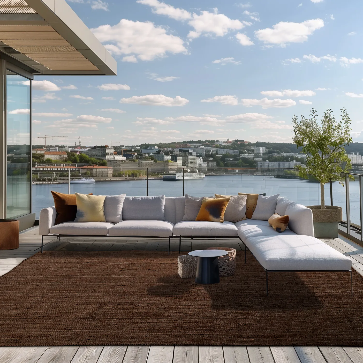 Tapis en jute - Amasia (marron)