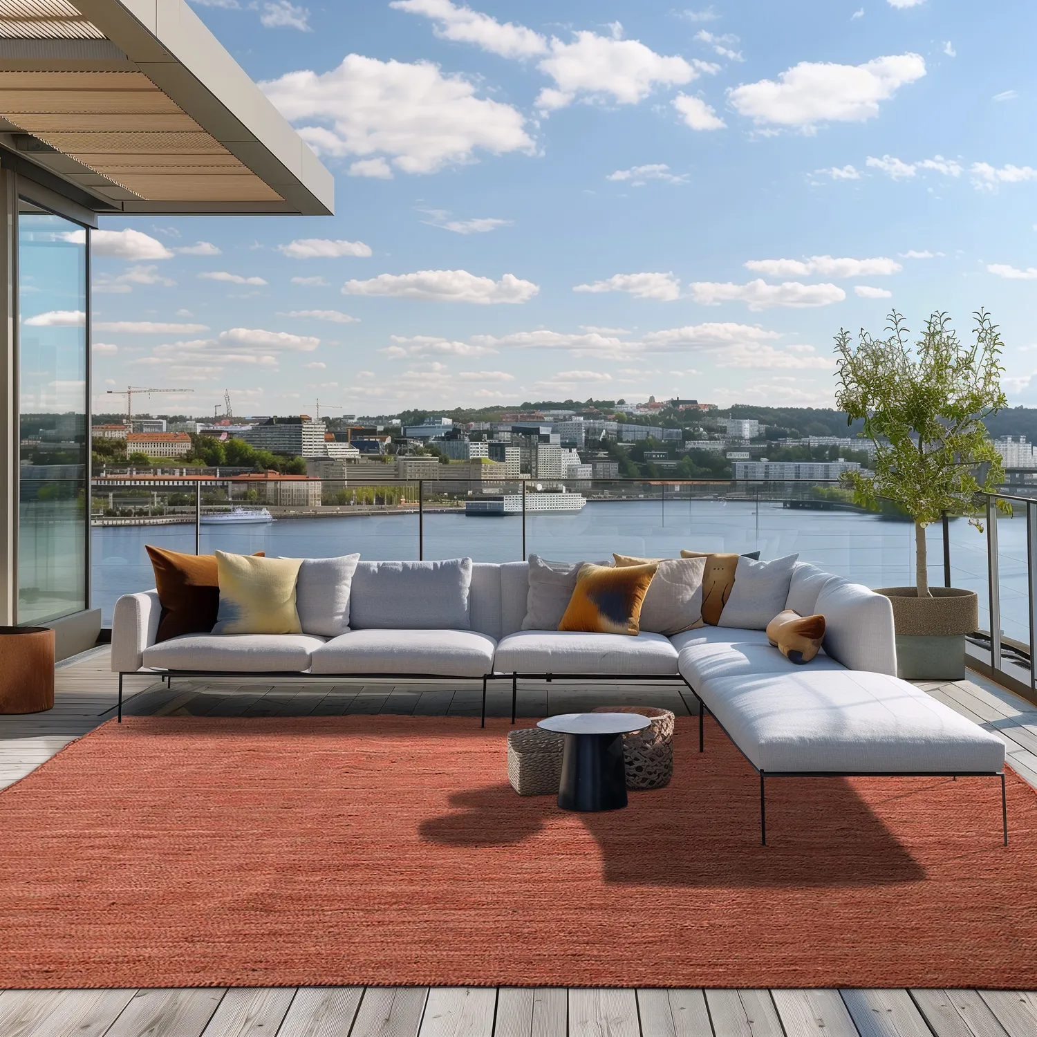 Juteteppich - Amasia (kastanie)