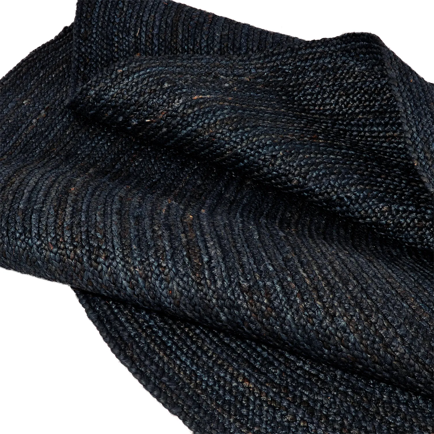 Runder Juteteppich - Amasia (dunkelblau)