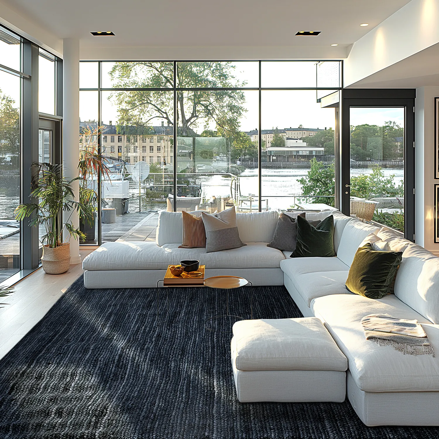 Juteteppich - Amasia (dunkelblau)