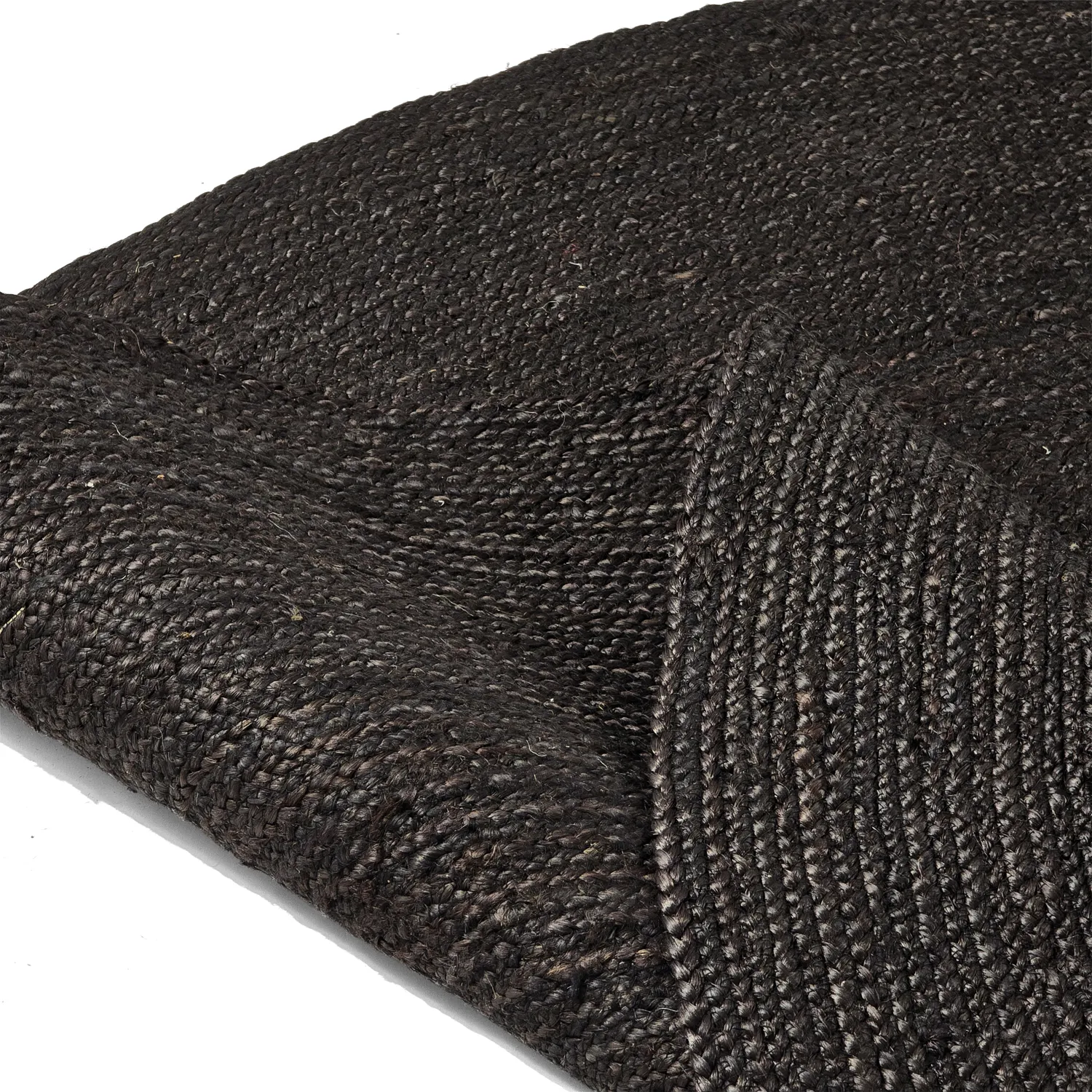 Runder Juteteppich - Amasia (schwarz)