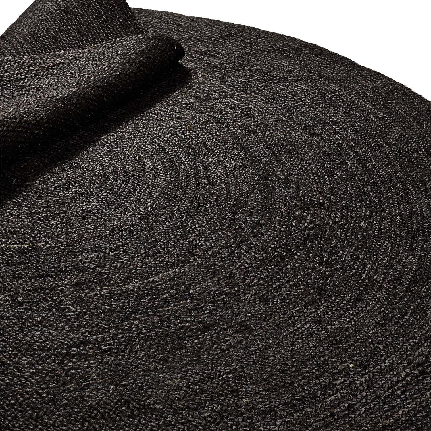 Runder Juteteppich - Amasia (schwarz)