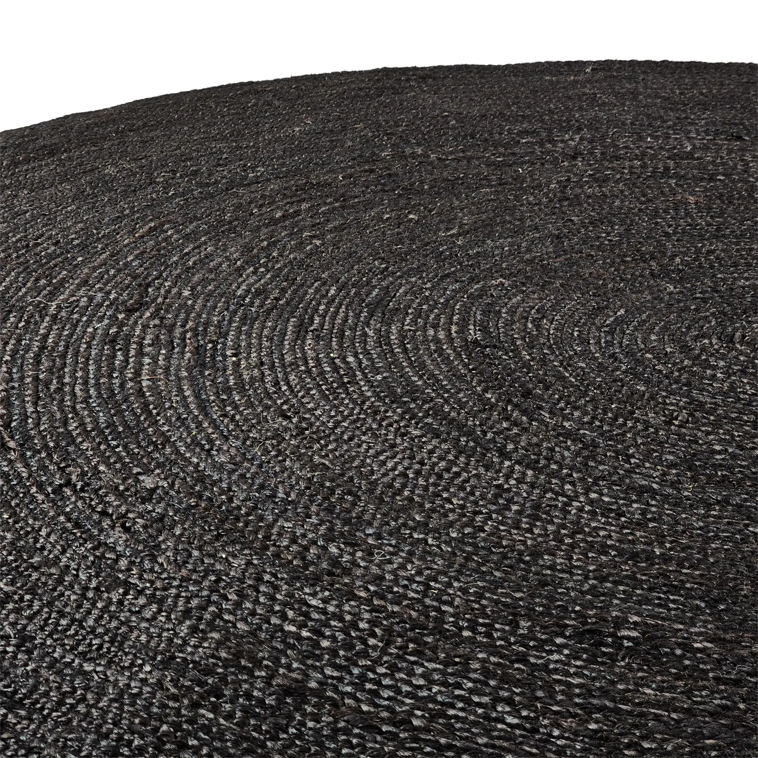 Runder Juteteppich - Amasia (schwarz)