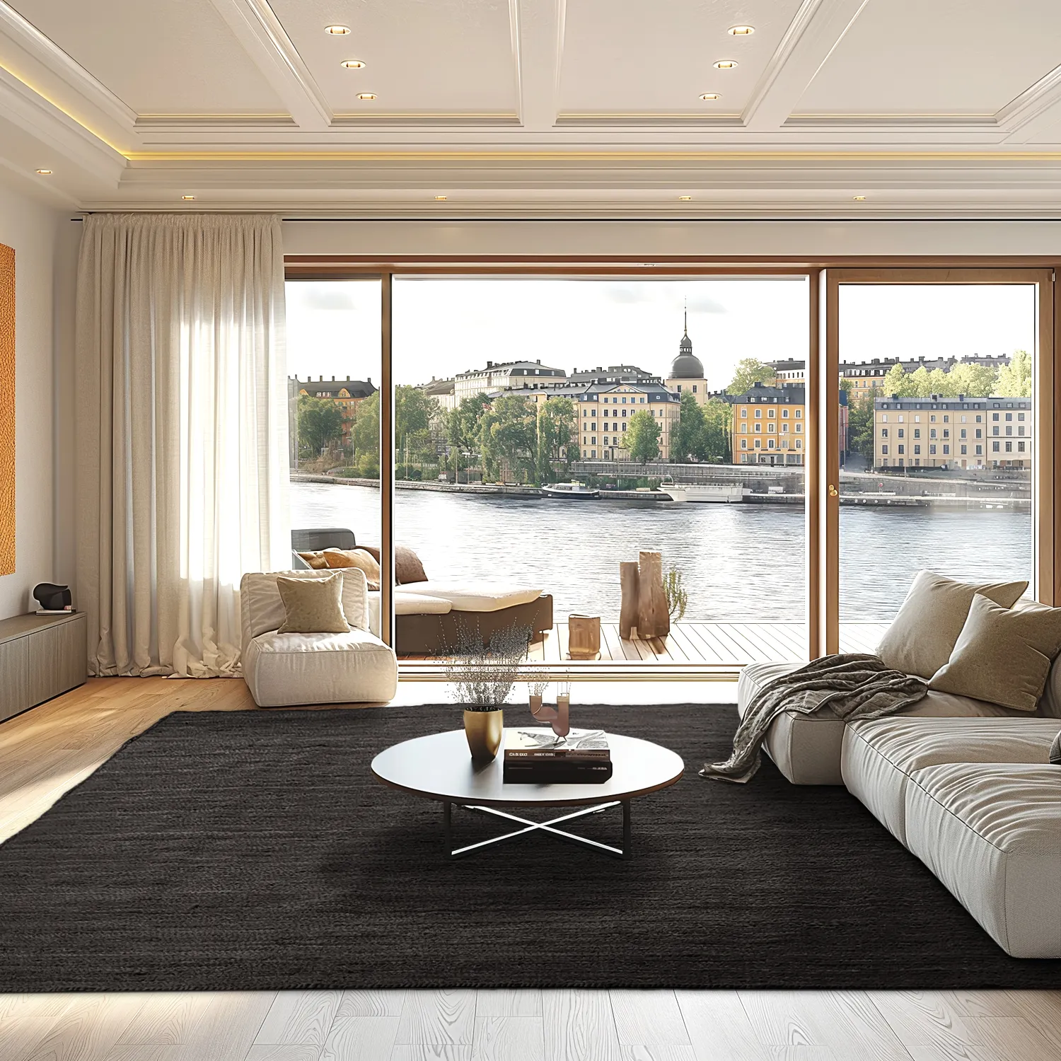 Juteteppich - Amasia (schwarz)