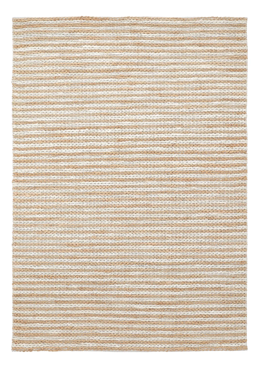 Tapis chanvre - Howrah Braided Jute (nature/blanc)
