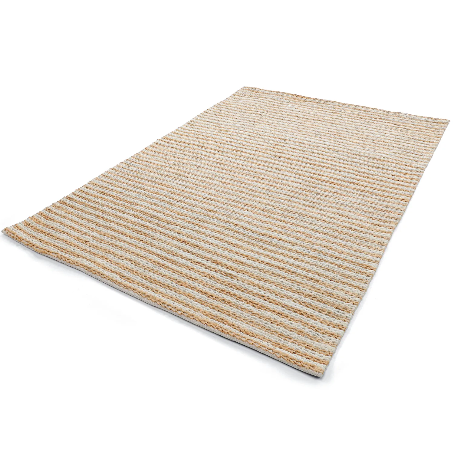 Tapis chanvre - Howrah Braided Jute (nature/blanc)