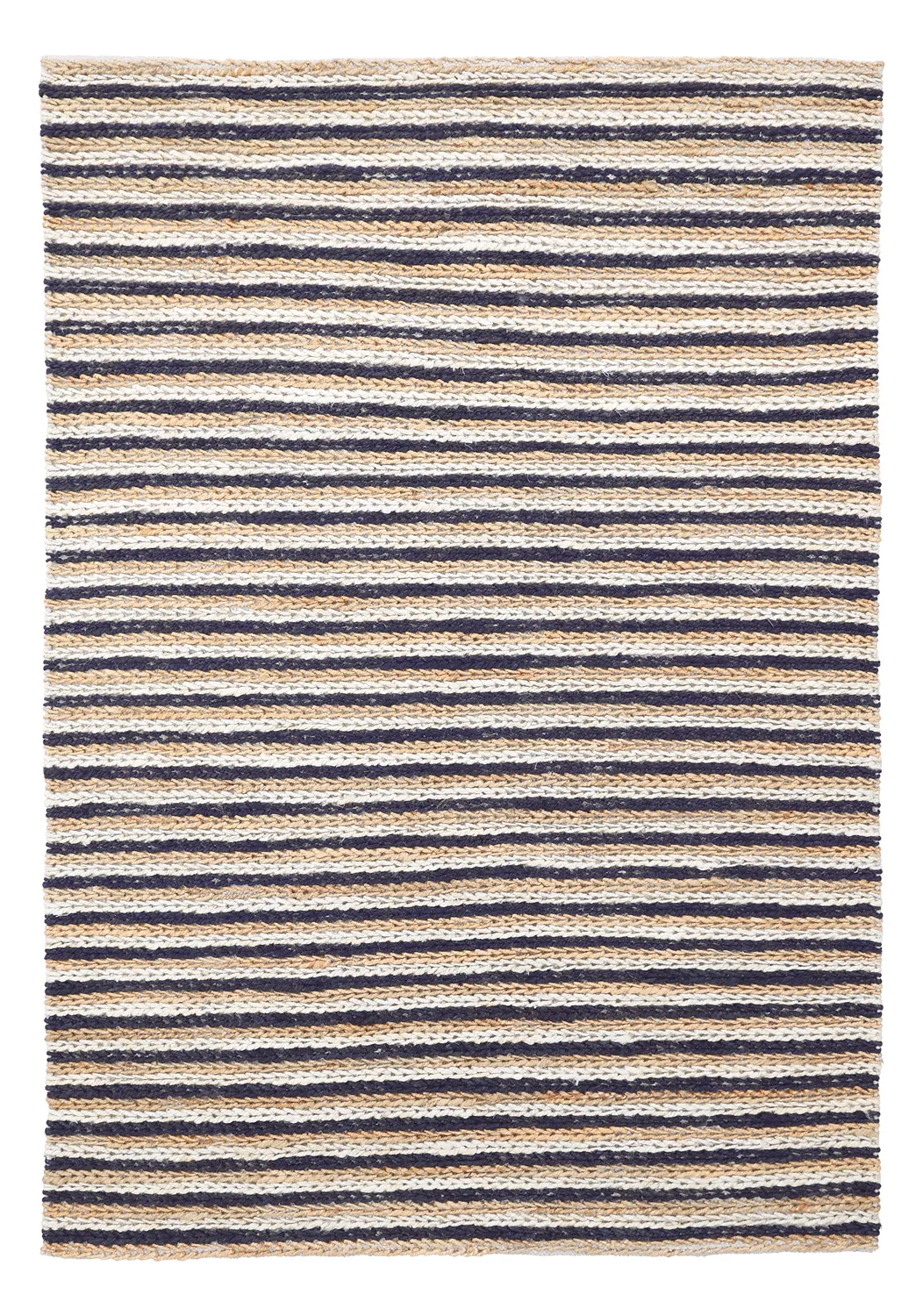 Juteteppich - Howrah Braided Jute (natur/weiß/schwarz)