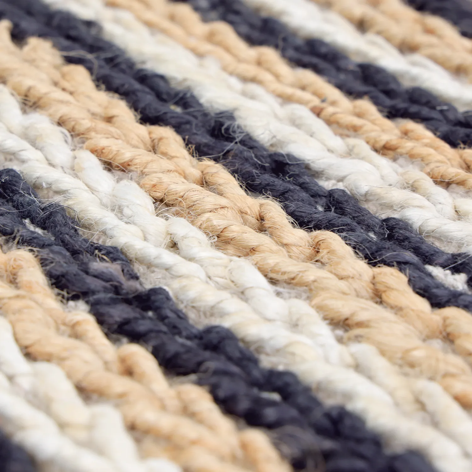 Juteteppich - Howrah Braided Jute (natur/weiß/schwarz)