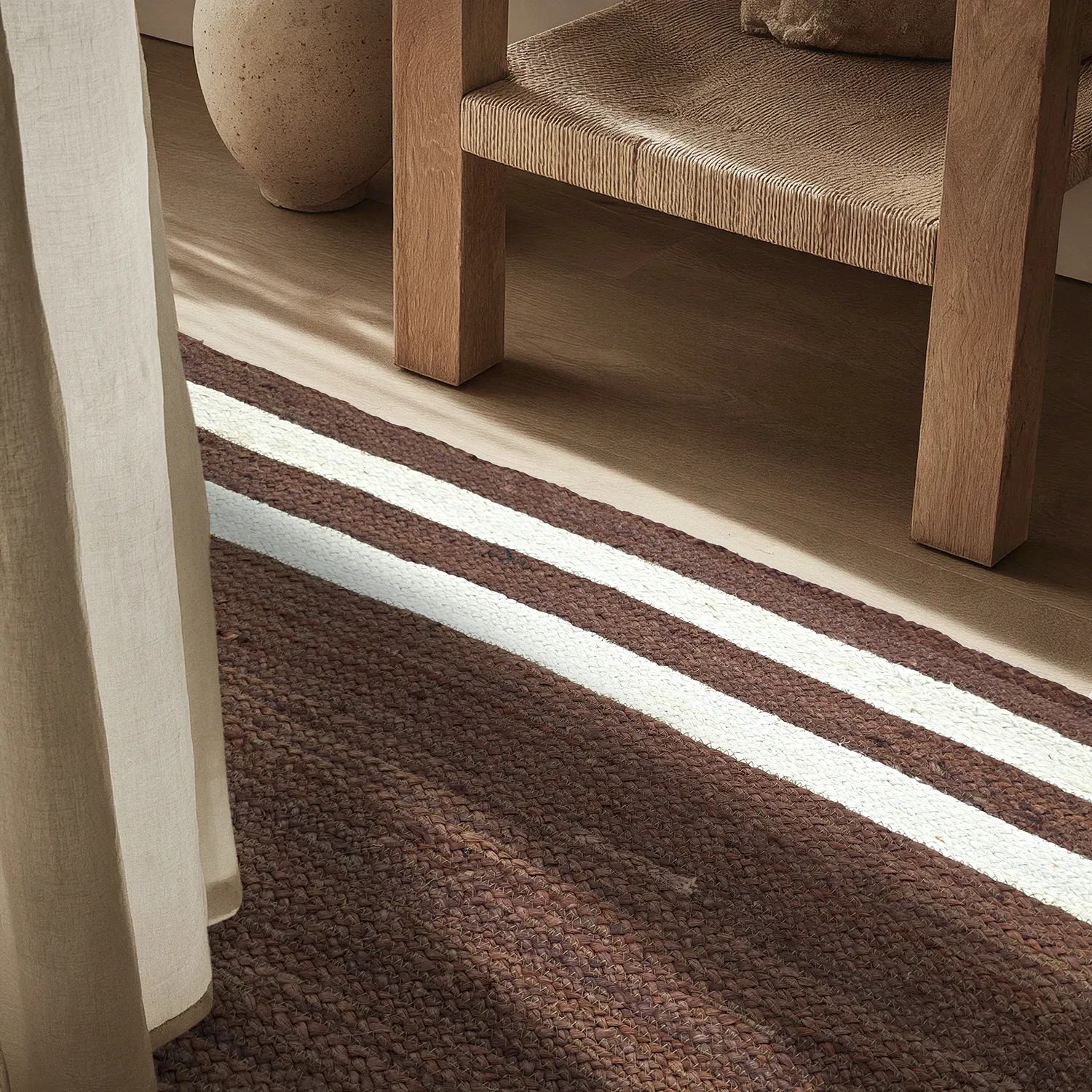 Juteteppich - Jessore (braun/weiß)