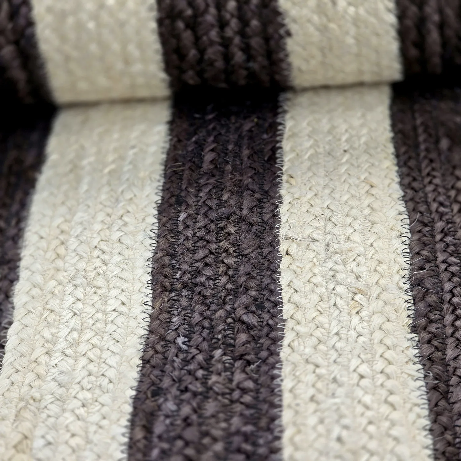 Juteteppich - Jessore (dunkles taupe/weiß)