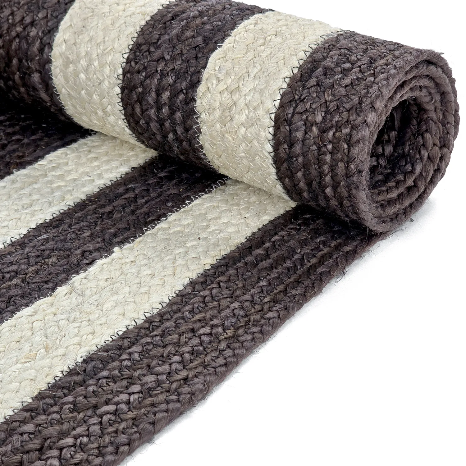 Juteteppich - Jessore (dunkles taupe/weiß)