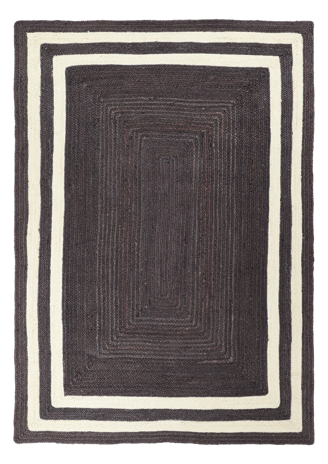 Juteteppich - Jessore (dunkles taupe/weiß)