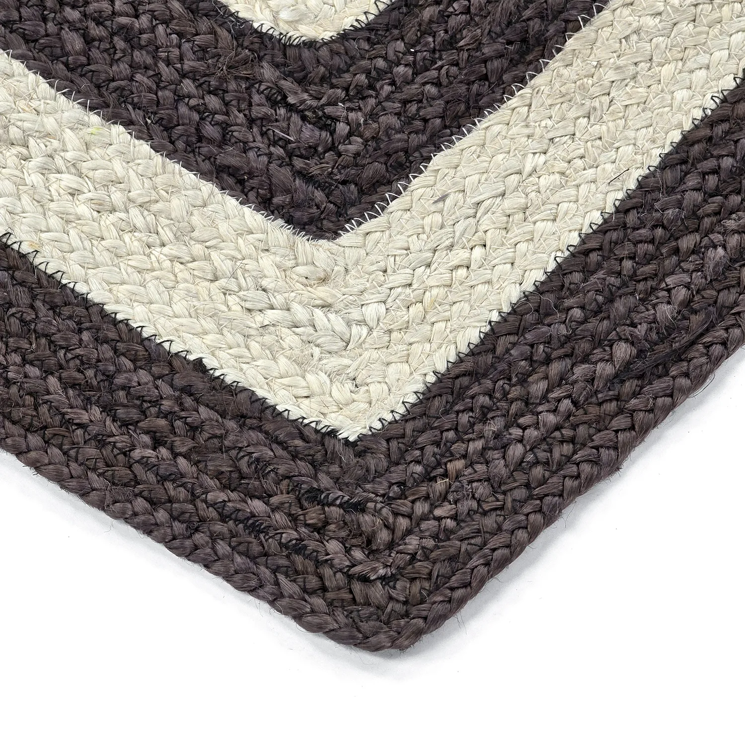 Juteteppich - Jessore (dunkles taupe/weiß)