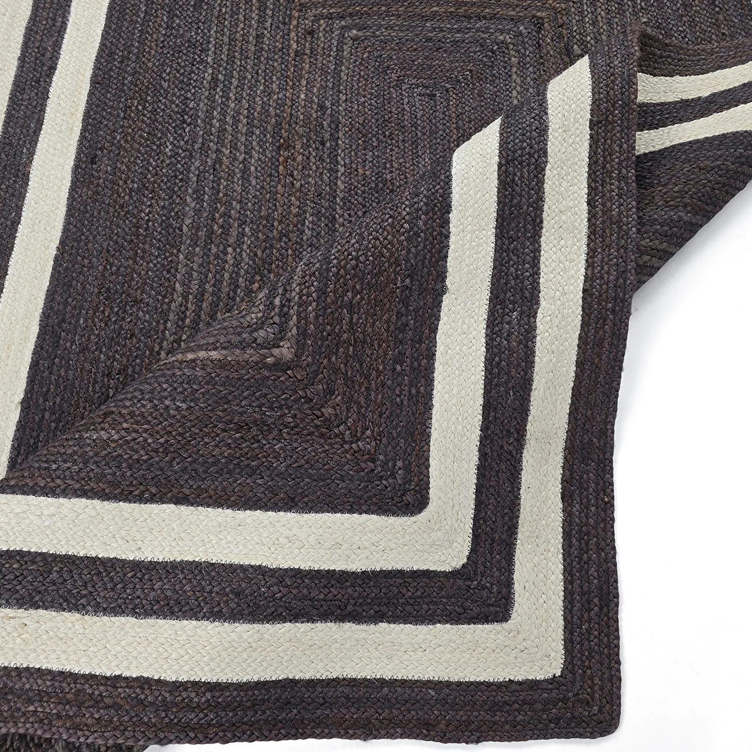 Juteteppich - Jessore (dunkles taupe/weiß)