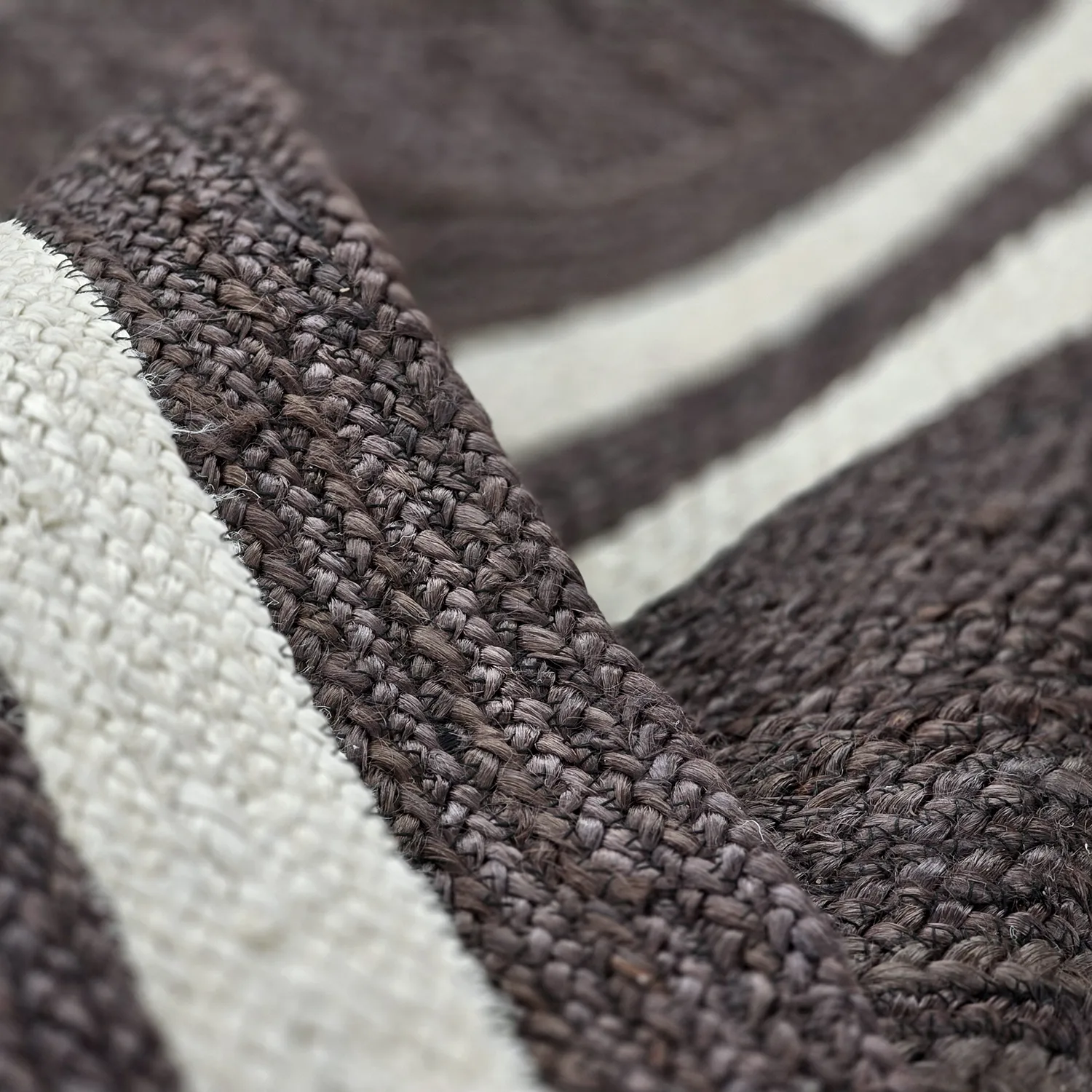 Juteteppich - Jessore (dunkles taupe/weiß)
