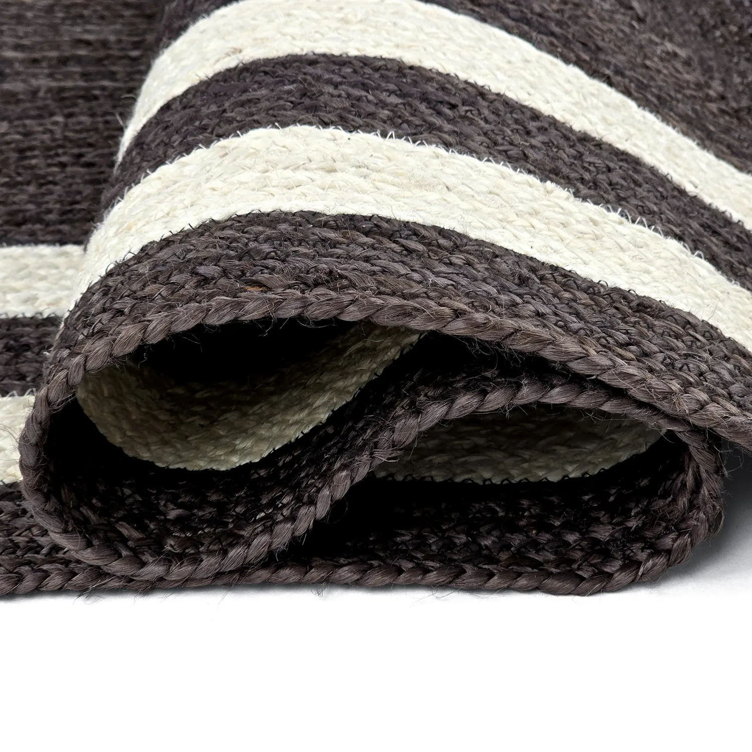 Juteteppich - Jessore (dunkles taupe/weiß)