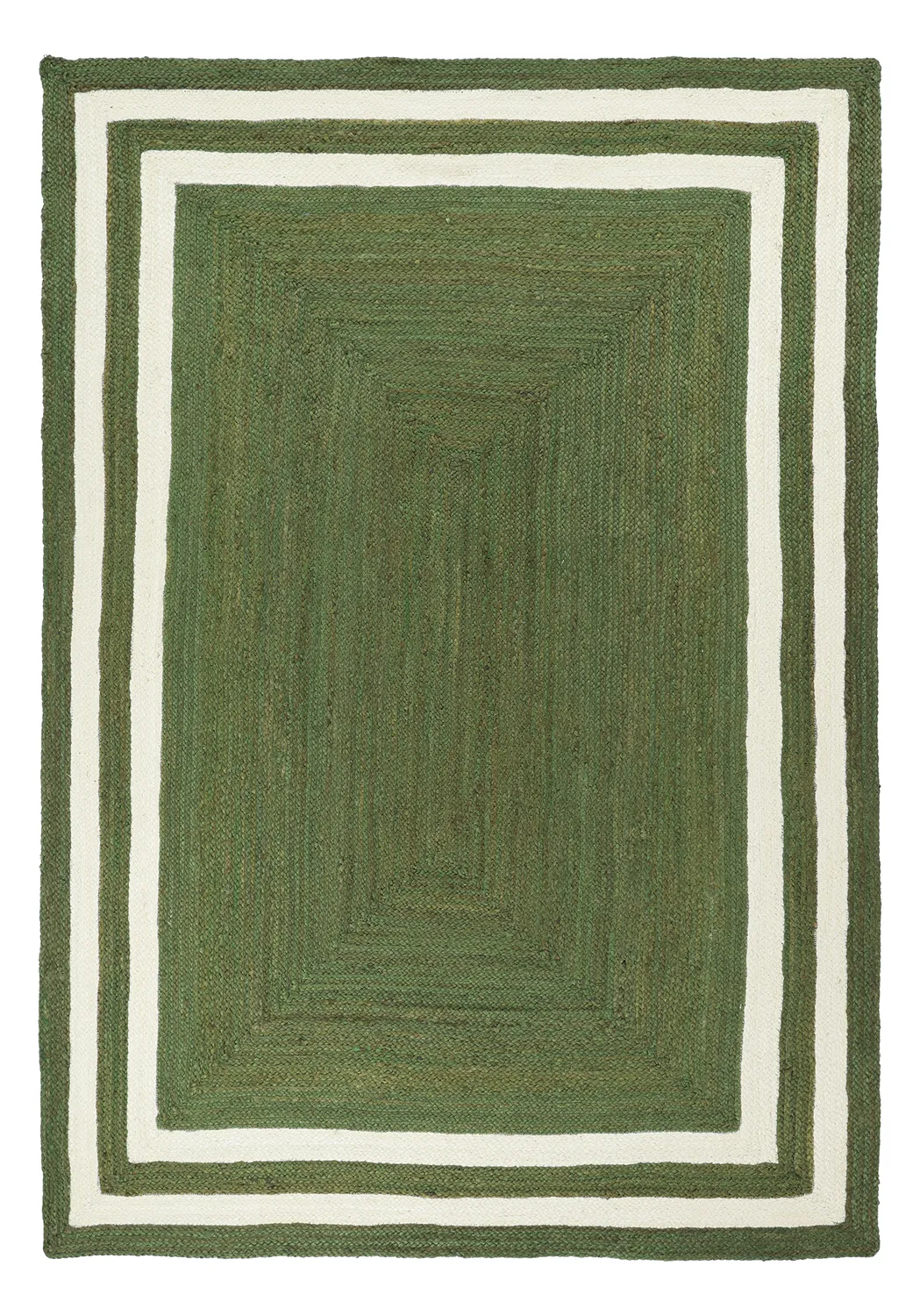 Juteteppich - Jessore (militärgrün/weiß)