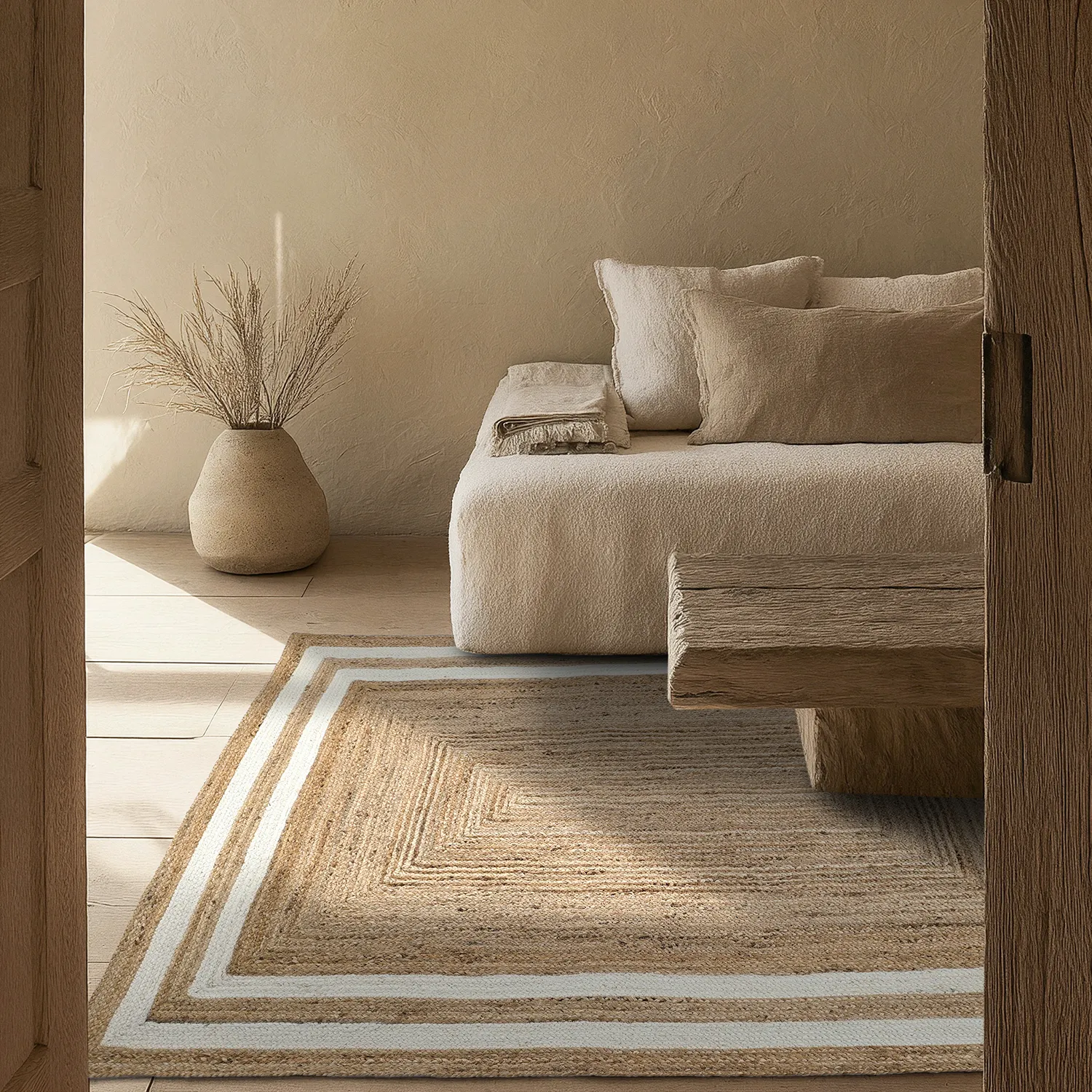 Juteteppich - Jessore (natur/weiß)