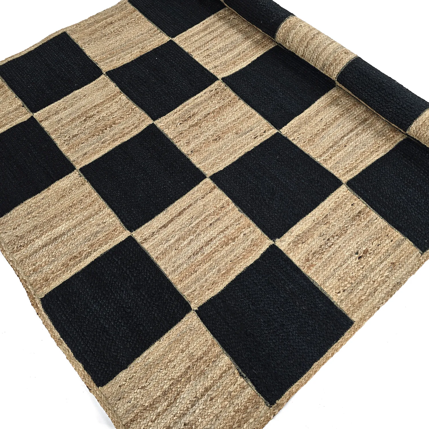 Tapis chanvre - Khulna (naturel/noir)